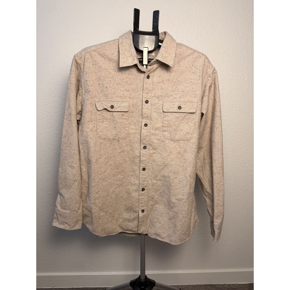 Taylor Stitch Yosemite Shirt Mens 46 XXL Oat Donegal Button Down Long Sleeve